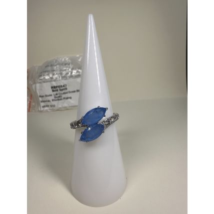 NIB Bomb Party Sz6 Revealed BP Ring RBP6647 Bold Spirit LC Blue Quartz Rhodium P