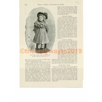 Pink Girls Cloak, Victorian Fashion, Book Illustration (Print), c1893