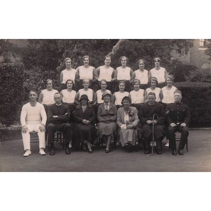 Womens & Military Chaplain Army Sports Team Maybe Hockey Real Photo Old Postcard