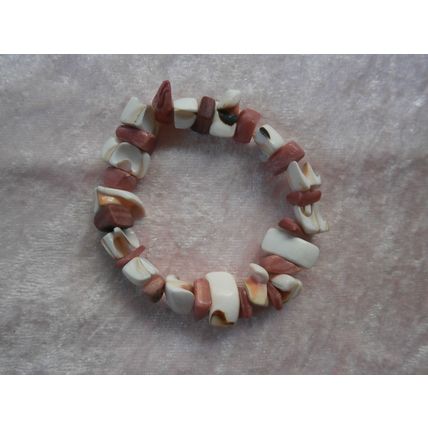 Pink & White Stretchy Bracelet