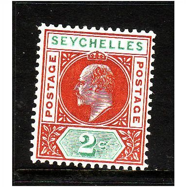 SEYCHELLES 1903 SG 46 2c CHESTNUT AND GREEN M / MINT