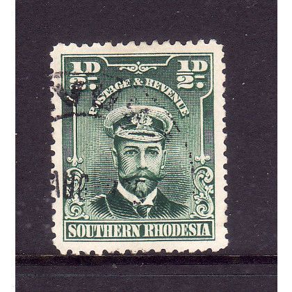 SOUTHERN RHODESIA 1924 SG 1 1/2d BLUE GREEN FINE USED