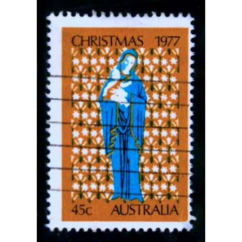 AUSTRALIA 1977 SG 656 45c MADONNA AND CHILD CHRISTMAS FINE USED #2