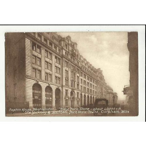 LONDON Westminster Caxton House Postcard by Yockney & Hartham Park Stone Co.