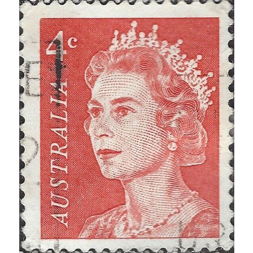 AUSTRALIA, Queen Elizabeth II, red 1966, 4c, #7