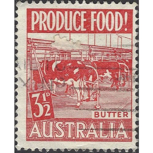 AUSTRALIA, Food Production, Butter, red 1953, 3½d, #7