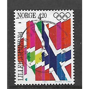 NORWAY 1992 WINTER OLYMPIC GAMES 4K.20 FLAGS SG 1151 FINE USED