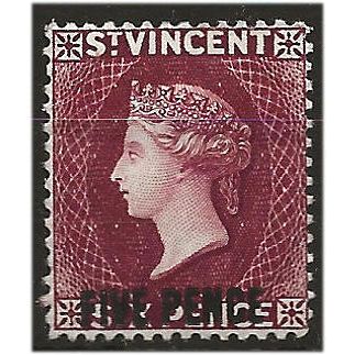St Vincent 1893 SG60 5d on 6d Carmine-Lake Mounted Mint . ..