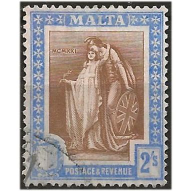 Malta 1922 SG135 2/- Brown & Purple Fine Used .. ..