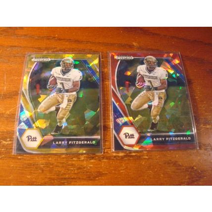 2021 Prizm Draft Picks, red & Gold Cracked Ice , LARRY FITZGERALD, Cardinals