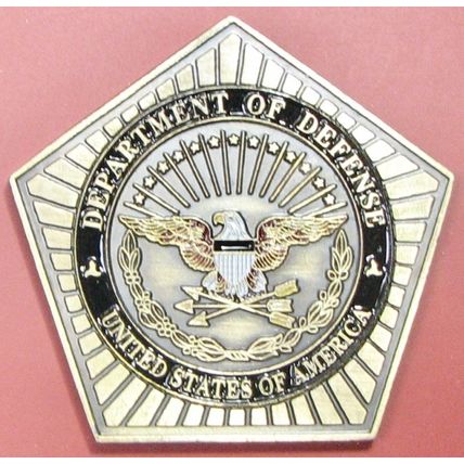 DOJ, Pentagon. Challenge Coin. 1.50". 86b.