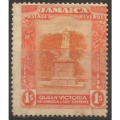 Jamaica 1921 SG85 1/- Orange-Yellow & Red-Orange Wmk Multi Crown CA Mtd Mint ..