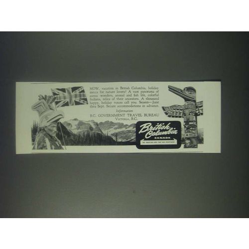1946 British Columbia Canada Ad
