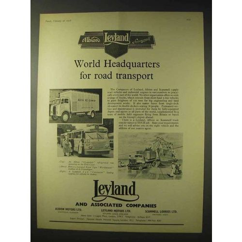 1958 Leyland Truck Ad - Albion Clydesdale, Royal Tiger