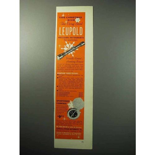 1958 Leupold Ad - Scopes, Sportsman Compass