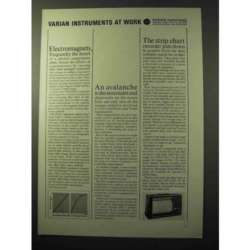 1964 Varian Instruments Ad - FIELDIAL regulator, G-40 Recorders
