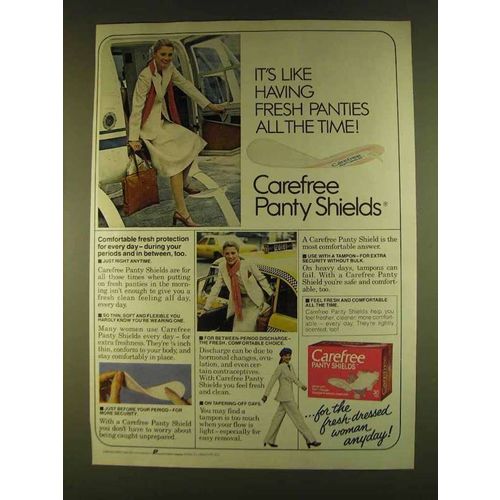 1980 Carefree Panty Shields Ad - Having Fresh Panties