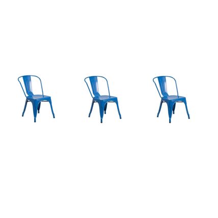 Tolix Blue Metal Steel Stack Dining Chair Commercial Quality 1-4 Unit Discounts