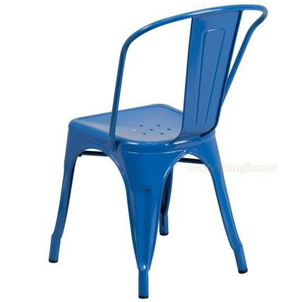 Tolix Blue Metal Steel Stack Dining Chair Commercial Quality 1-4 Unit Discounts
