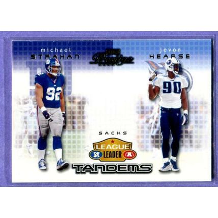 2002 Playoff Prestige League Leader Tandems #LL20 Kearse-Strahan FB