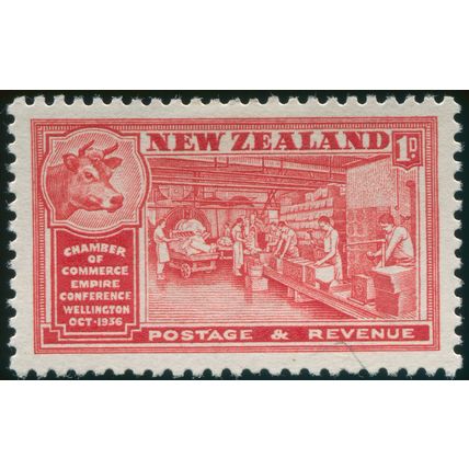 New Zealand 1936 1d scarlet SG 594 unused
