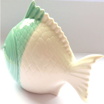 Green & White Fish Ornament Ceramic 13 CM