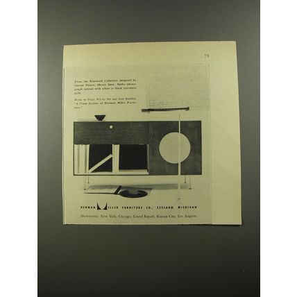 1954 Herman Miller Rosewood Radio Phonograph Cabinet Ad - George Nelson