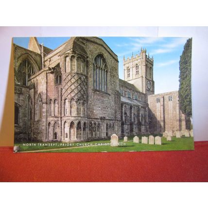 NORTH TRANSEPT, PRIORY CHURCH, CHRISTCHURCH, DORSET. unused postcard 1971 =