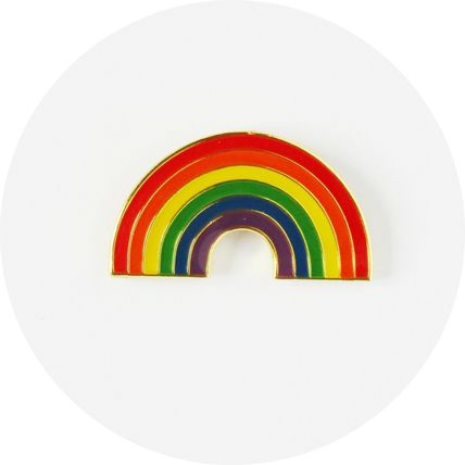 Rainbow Enamelled Pin Badge Brooch Pride Metal in velvet bag 2.5cm x 1.5cm BA65