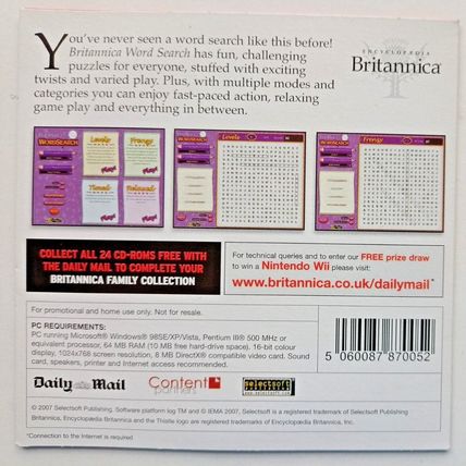 WORDSEARCH, A THE DAILY MAIL NEWSPAPER PROMOTION (1 CDROM).