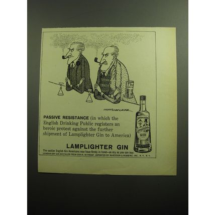 1958 Lamplighter Gin Advertisement - illustration by NM Bodecker