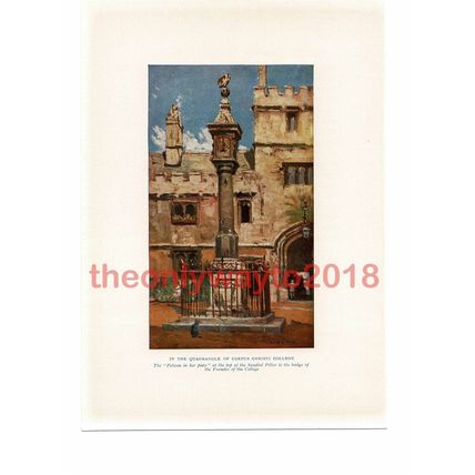 Quadrangle Corpus Christ College, Oxford, Book Illustration (Print), 1911