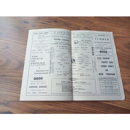 1963/64 Clacton Town vs Harlow Town - East Anglian Cup ** FREE P&P **