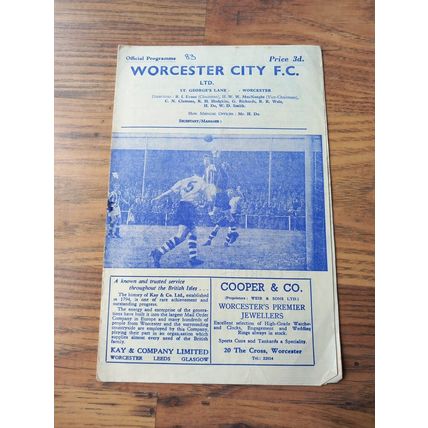 1960/61 Worcester City vs Yeovil Town - Southern League ** FREE P&P **