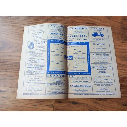 1962/63 Romford vs Cambridge United - Southern League ** FREE P&P **