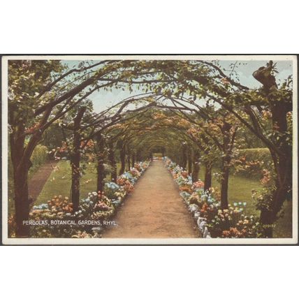 Pergolas, Botanical Gardens, Rhyl, Flintshire, 1936 - Valentine's Postcard