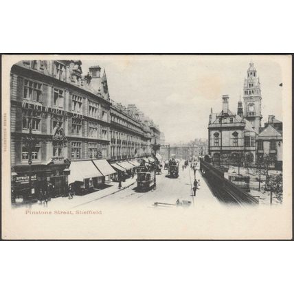Pinstone Street, Sheffield, Yorkshire, c.1902 - Valentine's Postcard