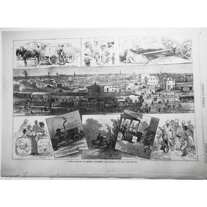 A Cotton Blockade at Meridian, Mississippi, by JH Moses - Harper's Weekly, 1880