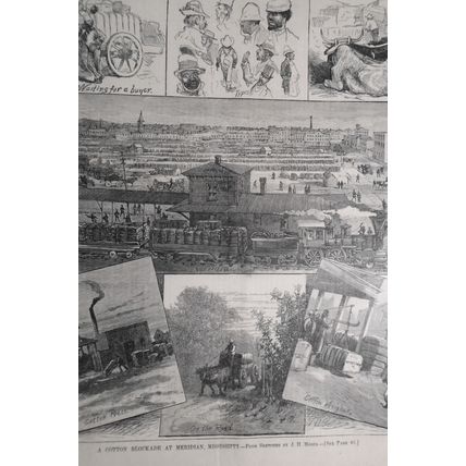 A Cotton Blockade at Meridian, Mississippi, by JH Moses - Harper's Weekly, 1880