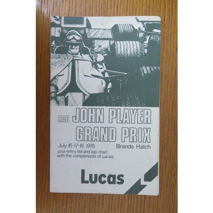 1976 FORMULA 1 BRITISH GRAND PRIX PROGRAMME + RACE CARD @ BRANDS HATCH
