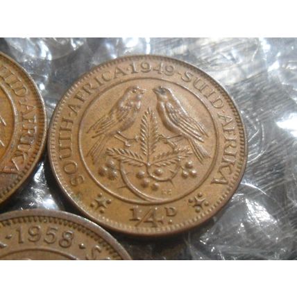 3 x George VI & Elizabeth II farthings - South Africa.