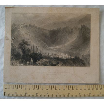 1839 engraving: Villas of Besherai, Mt. Lebanon
