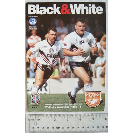 1992 programme Widnes v. Wakefield Trinity