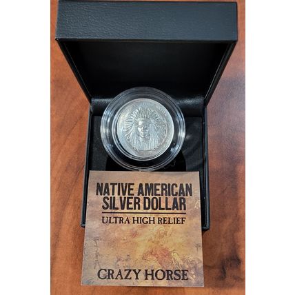 1 Oz Silver Collectible Crazy Horse Sioux Native American BU Mintage Of 5000