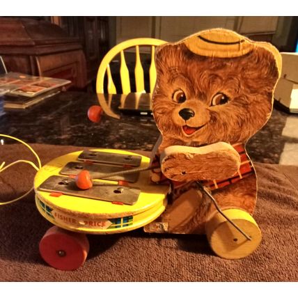 Old Vintage Original Fisher Price Teddy Zilo # 734 7 3/4" Tall 1964