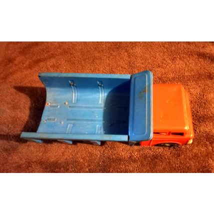 Old Tin Friction Powered Dump Truck Working (AHI Made In Japan) 1960s 8 3/4 Long