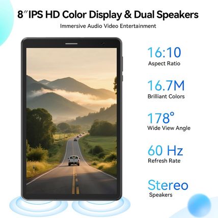 8 Inch Android 15 Tablet with Sim Card Slot Uncloked Cellular Tablet Phone with