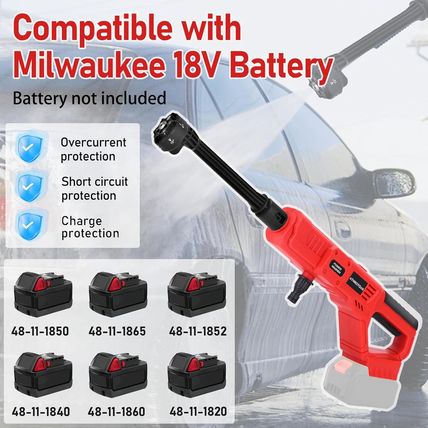 Cordless Pressure Washer for Milwaukee 18V Battery, 700PSI 1.2 GPM Portable Powe