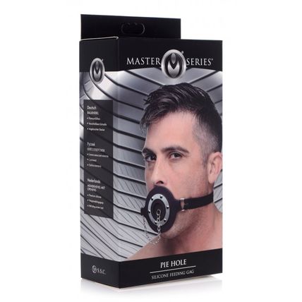Pie Hole Silicone Feeding Gag Mask BDSM Bondage Master Series Slave Ball S&M NEW