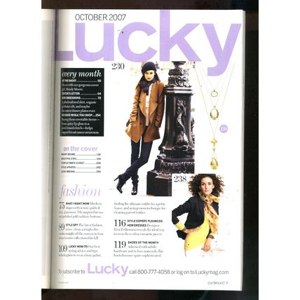 Lucky 10/07, Mandy Moore Cover, Julie York,October 2007 ONE STEP STYLE EXC.